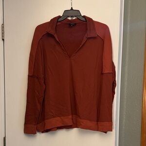 Heyson Two tone terry pullover sweater NeW